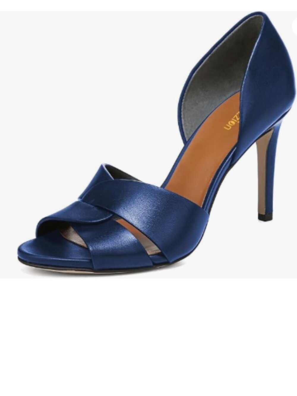 Pazzion Blue Sexy Open Toe High Heeled D'Orsay Pump Slip On Two Piece Sandal